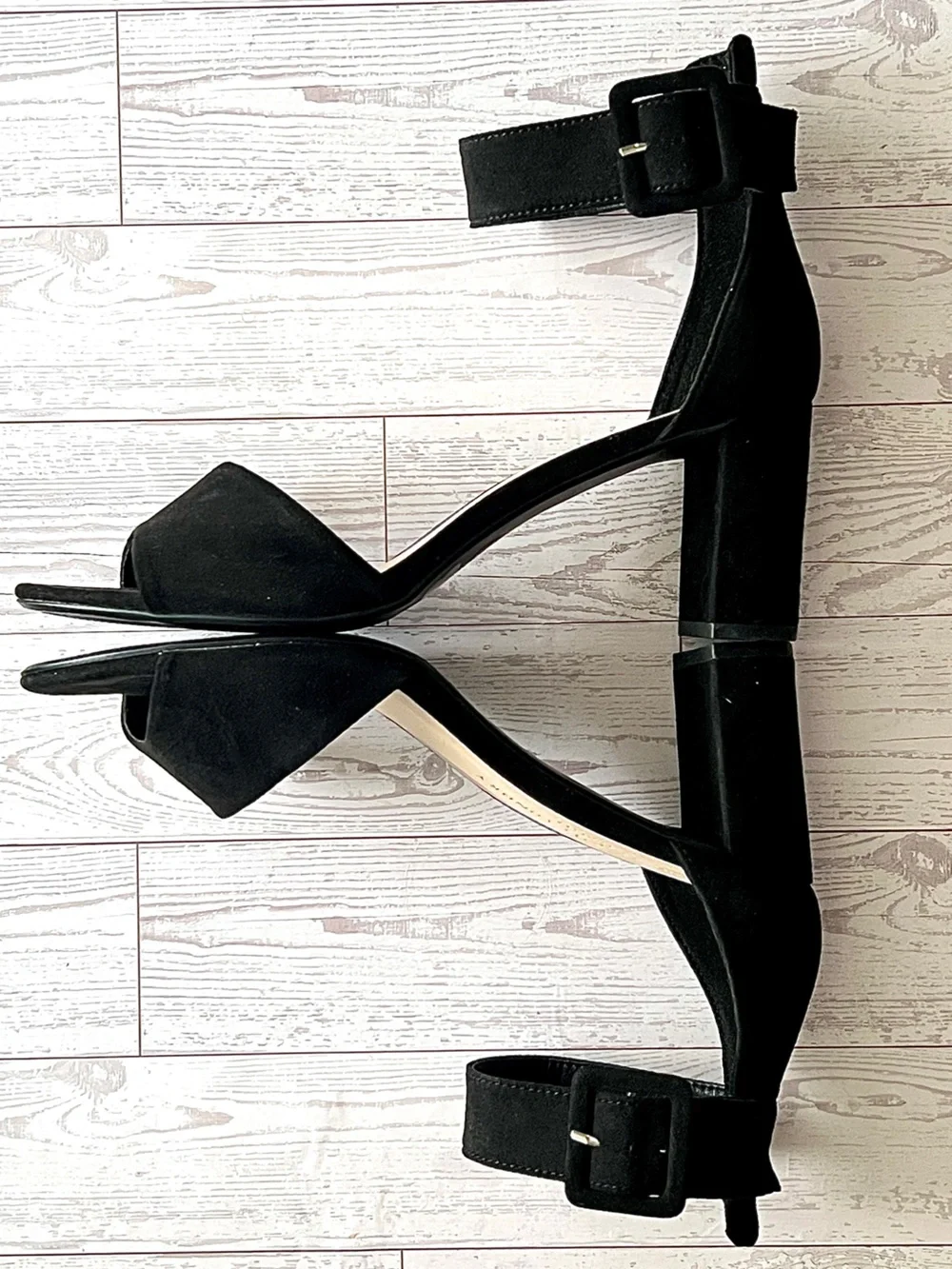 Chinese Laundry ✨New in Box✨Black Micro Suede Block Heels Wide Ankle Strap 9.5